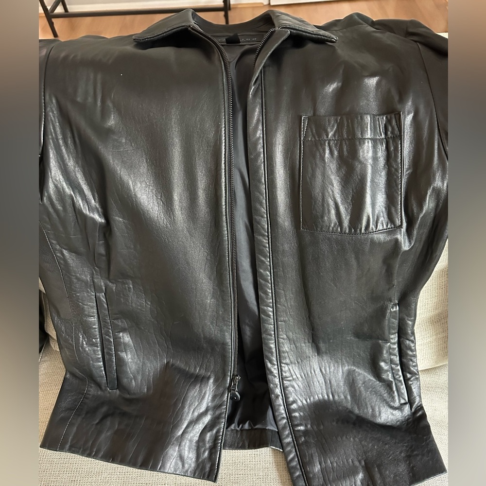 Kenneth Cole Reaction black Leather Jacket - Picture 4 of 11